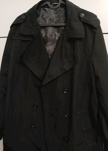 zara Siyah Düğmeli Trençkot - Görsel 2