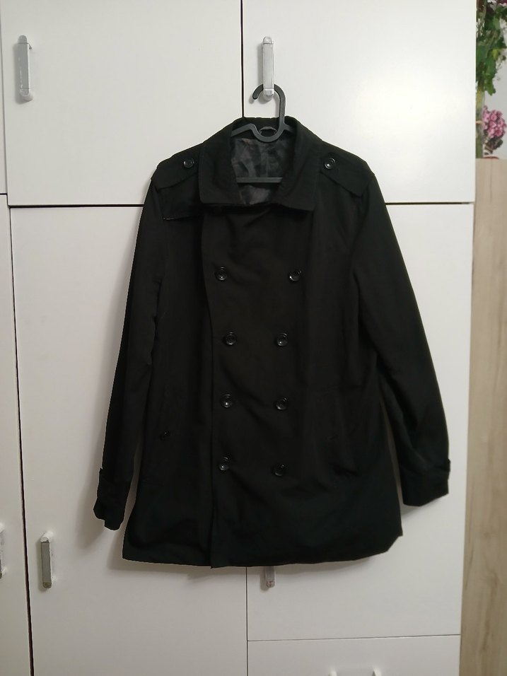 zara Siyah Düğmeli Trençkot - Görsel 3