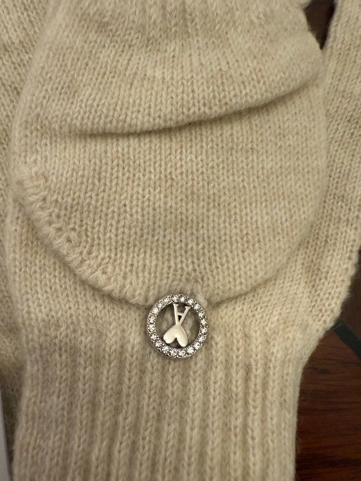 Ami Bej Örgü Parmaksız Eldiven - Görsel 4