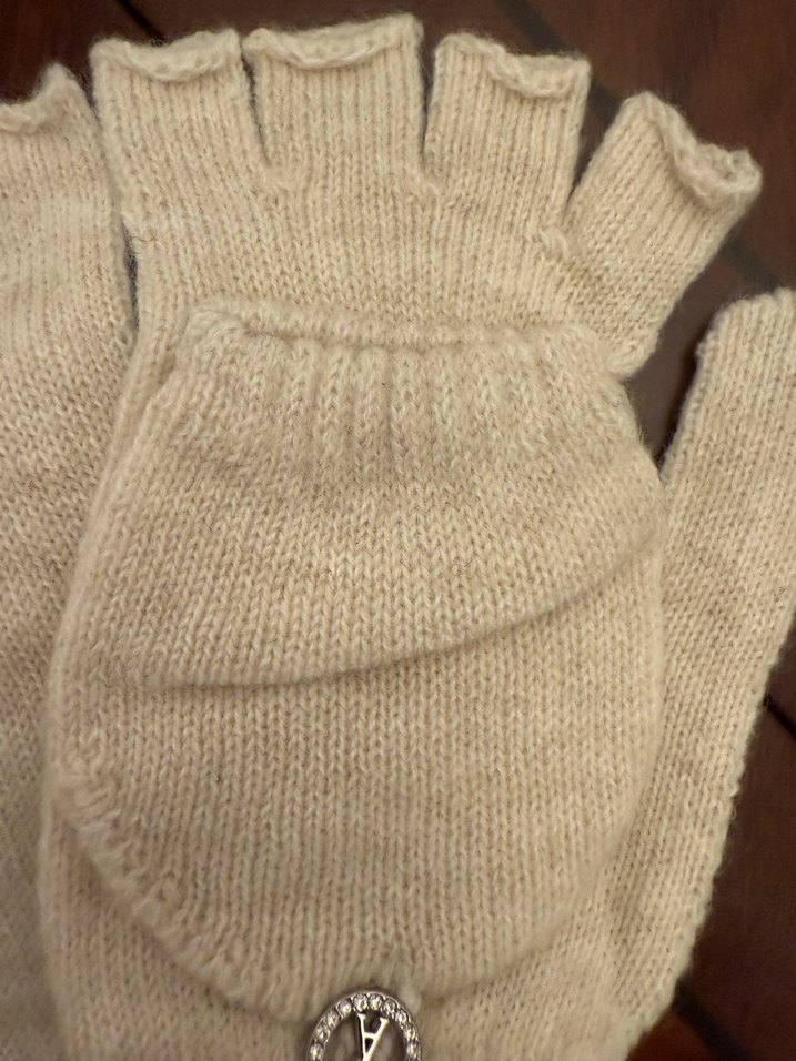 Ami Bej Örgü Parmaksız Eldiven - Görsel 5