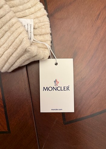 Moncler Kadın Bej Yün Bere - Kürklü Detaylı - Görsel 4