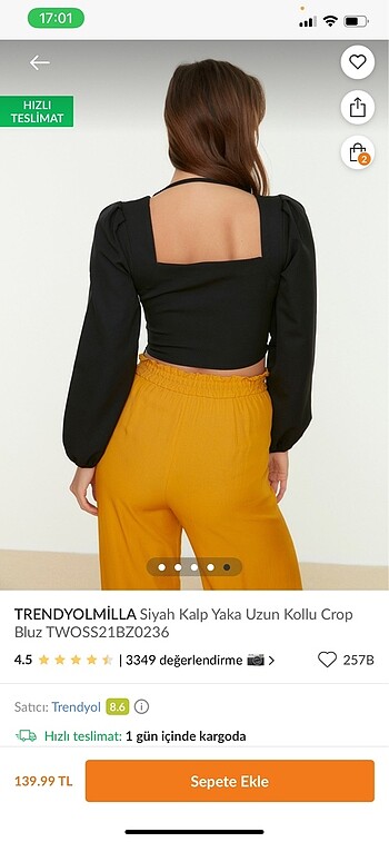 Trendyol & Milla Trendyolmilla Siyah Kalp Yaka Bluz Büstiyer Xs