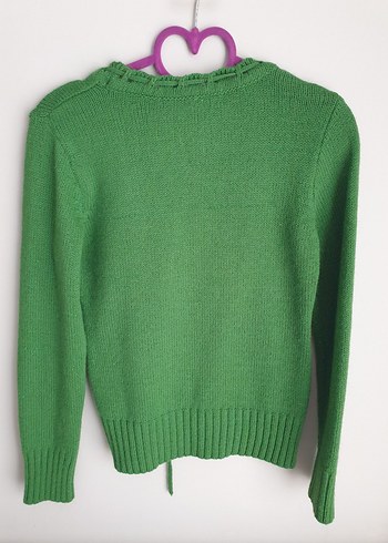 Yeşil simli Örgü Kadın Kazak - Görsel 3