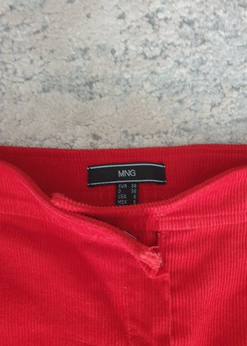 Mango kırmızı Kadife etek - Görsel 2