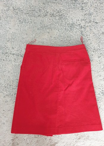 Mango kırmızı Kadife etek - Görsel 3
