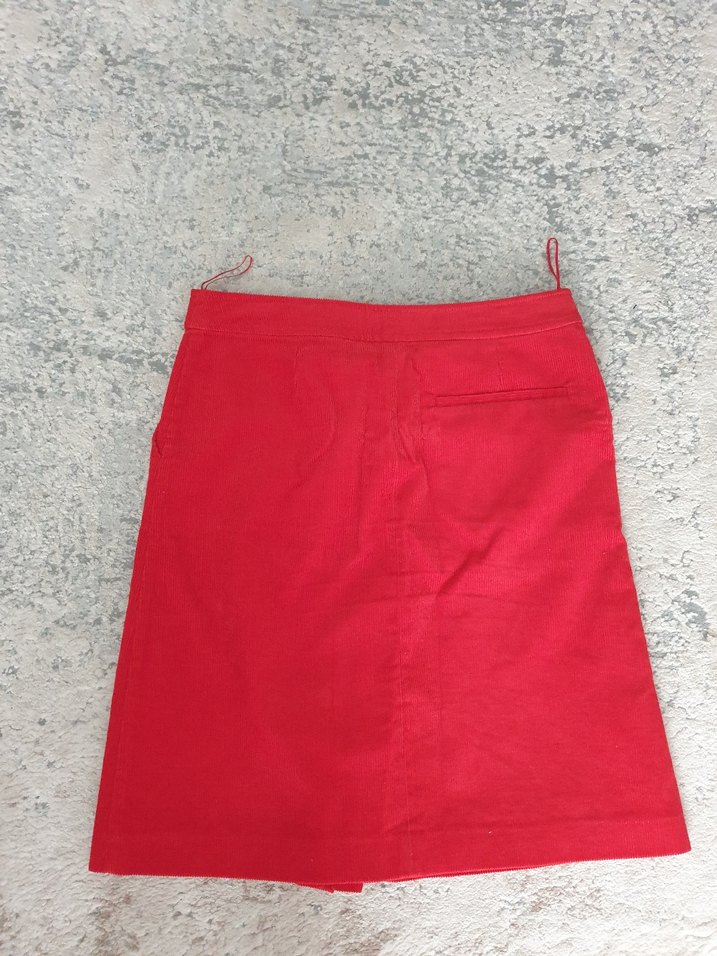 Mango kırmızı Kadife etek - Görsel 3