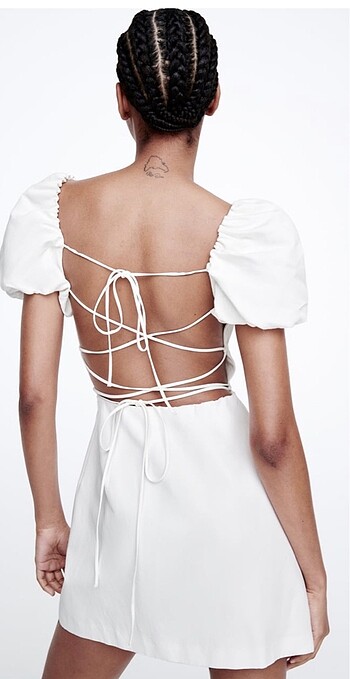 Zara Keten Karışımlı Elbise