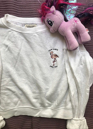 Baskılı crop sweat