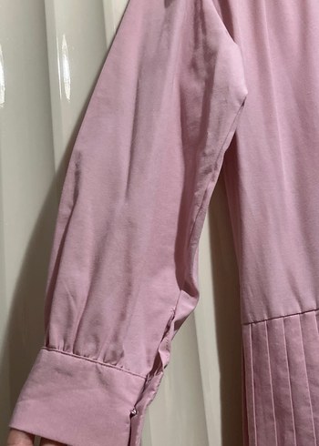 Pembe Uzun Kollu Piliseli tunik - Görsel 3