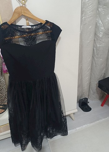 Dantel Detaylı Uzun Siyah Gotik Elbise - Görsel 2