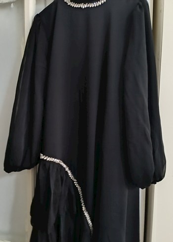 Uzun Siyah Gotik Kadın Elbise - Görsel 2