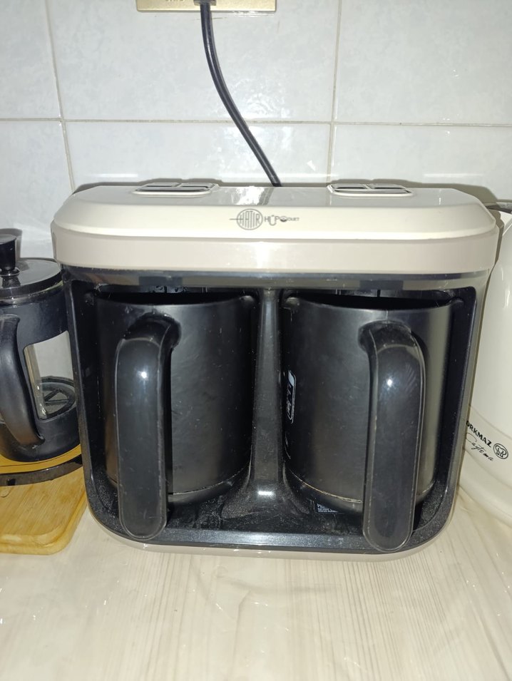 Bej Renkli Çift Demlikli Kahve Makinesi - Görsel 4