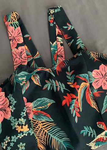 Çiçek Desenli Büstiyer Bluz - Görsel 2