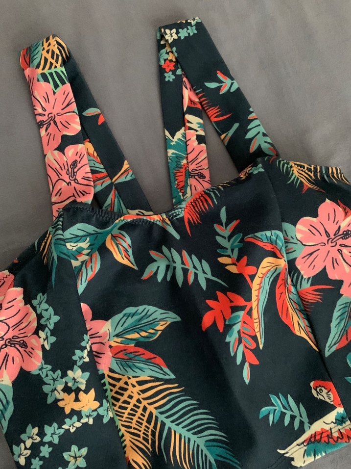 Çiçek Desenli Büstiyer Bluz - Görsel 2