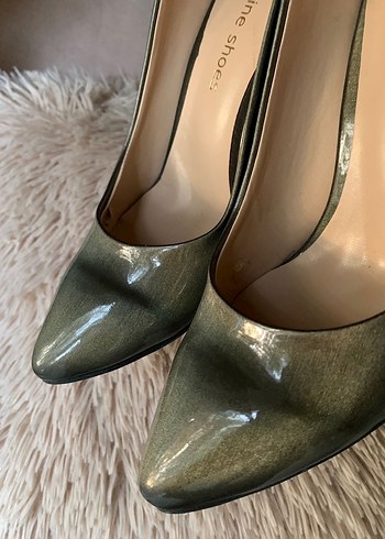 Yeşil Blok Topuklu Stiletto - Marine Shoes - Görsel 2