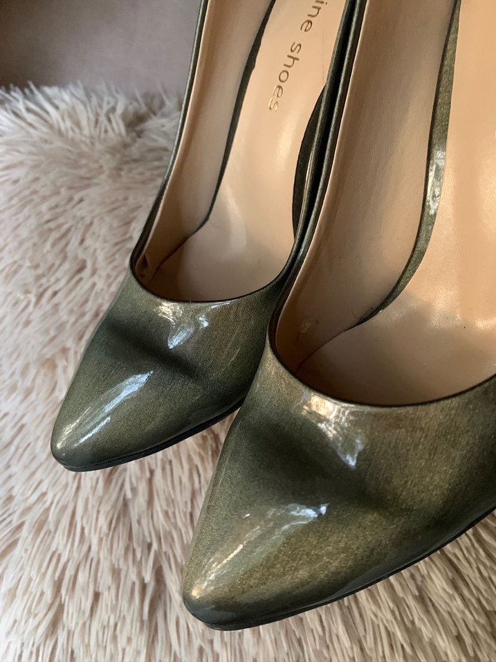 Yeşil Blok Topuklu Stiletto - Marine Shoes - Görsel 2