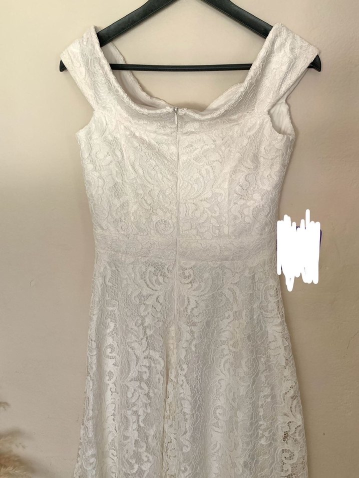 Beyaz Dantel Mezuniyet Elbisesi - Görsel 3