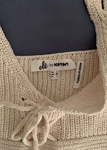 Bej Örgü Bohem Crop - Görsel 2