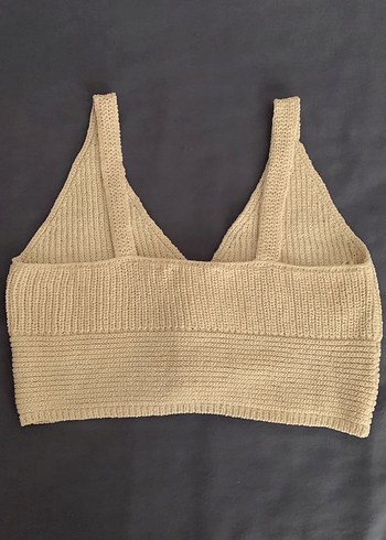 Bej Örgü Bohem Crop - Görsel 3