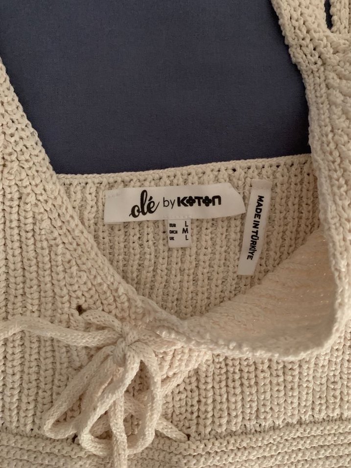 Bej Örgü Bohem Crop - Görsel 2