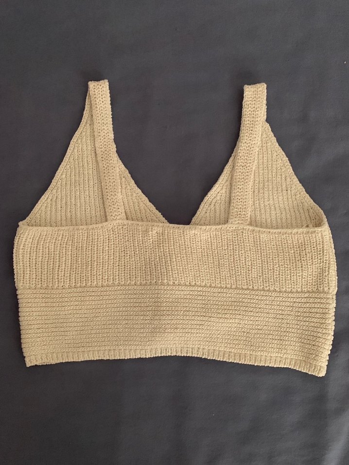 Bej Örgü Bohem Crop - Görsel 3