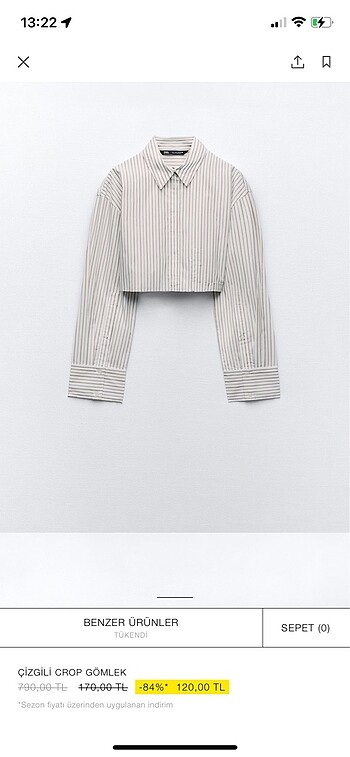 zara crop gömlek