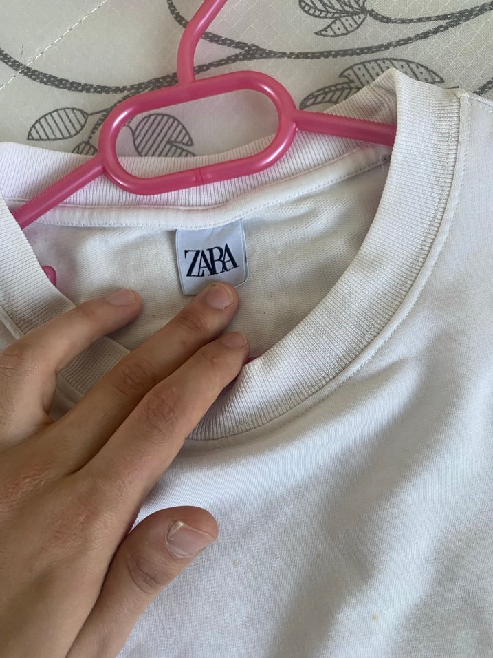 Beyaz Pamuklu  Uzun Kollu Tişört - Görsel 2