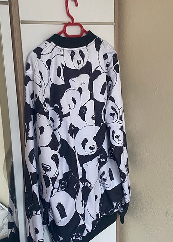 Uzun Kollu, Bol Kesim, Baskılı erkek Ceket - Görsel 2