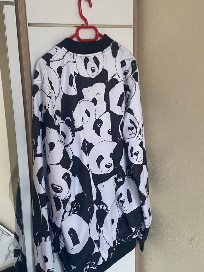 Uzun Kollu, Bol Kesim, Baskılı erkek Ceket - Görsel 2