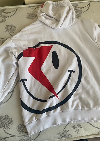 Erkek Beyaz Kapüşonlu Sweatshirt - Görsel 2