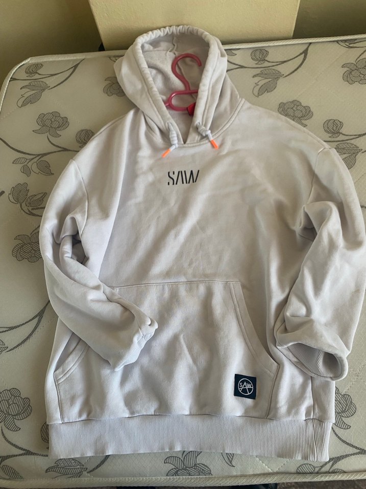 Erkek Beyaz Kapüşonlu Sweatshirt - Görsel 4