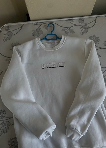 Beyaz Oversize erkek Sweatshirt - Görsel 3