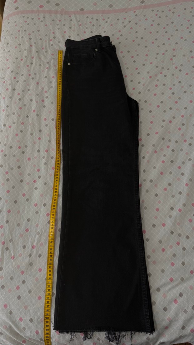 Zara trf wide leg yüksek bel antrasit jean - Görsel 5