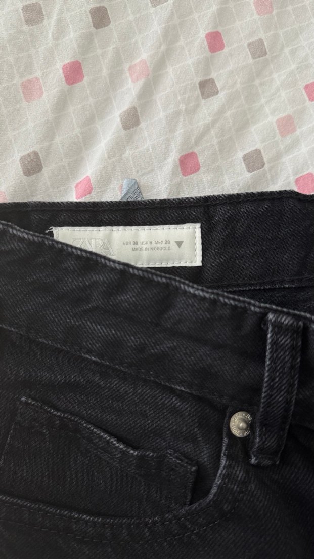 Zara trf wide leg yüksek bel antrasit jean - Görsel 4