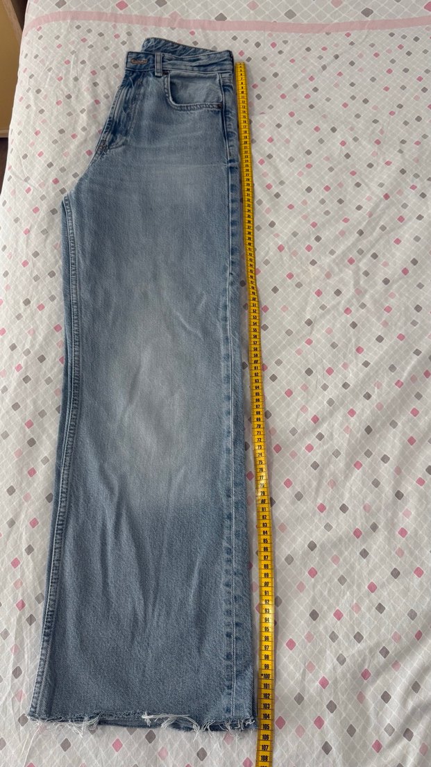 Zara trf wide leg yüksek bel jean - Görsel 5