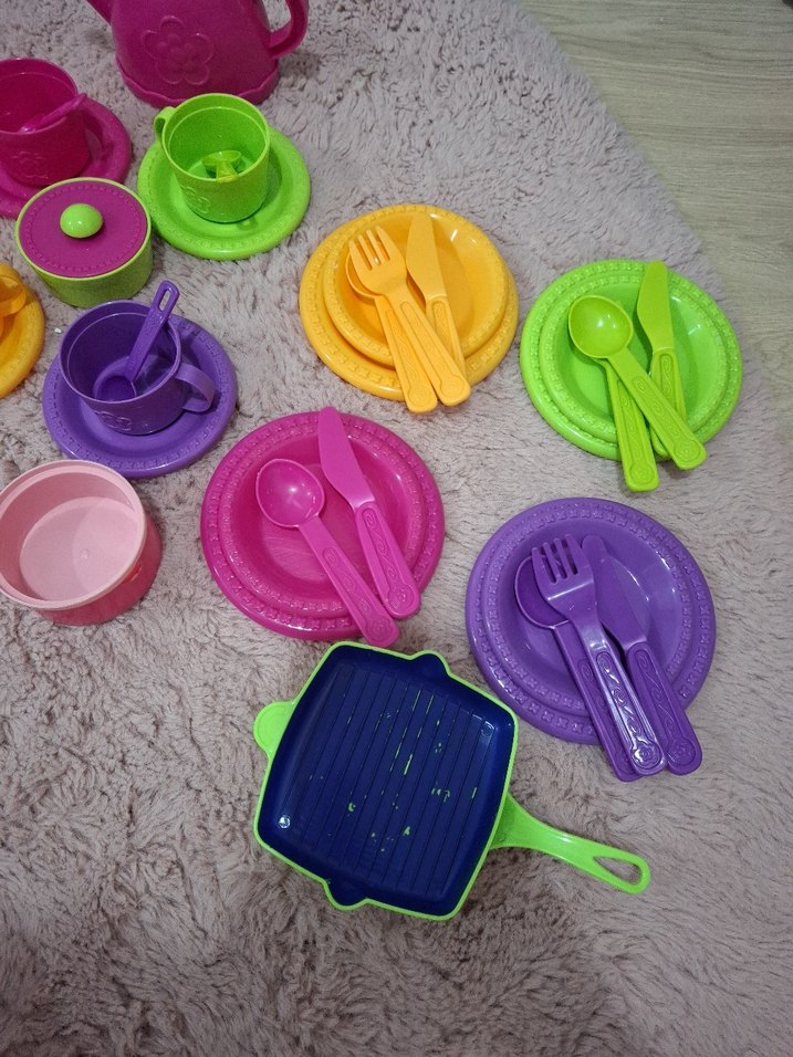 Renkli Çocuk Tabak, Çatal ve Bıçak Seti - Görsel 5