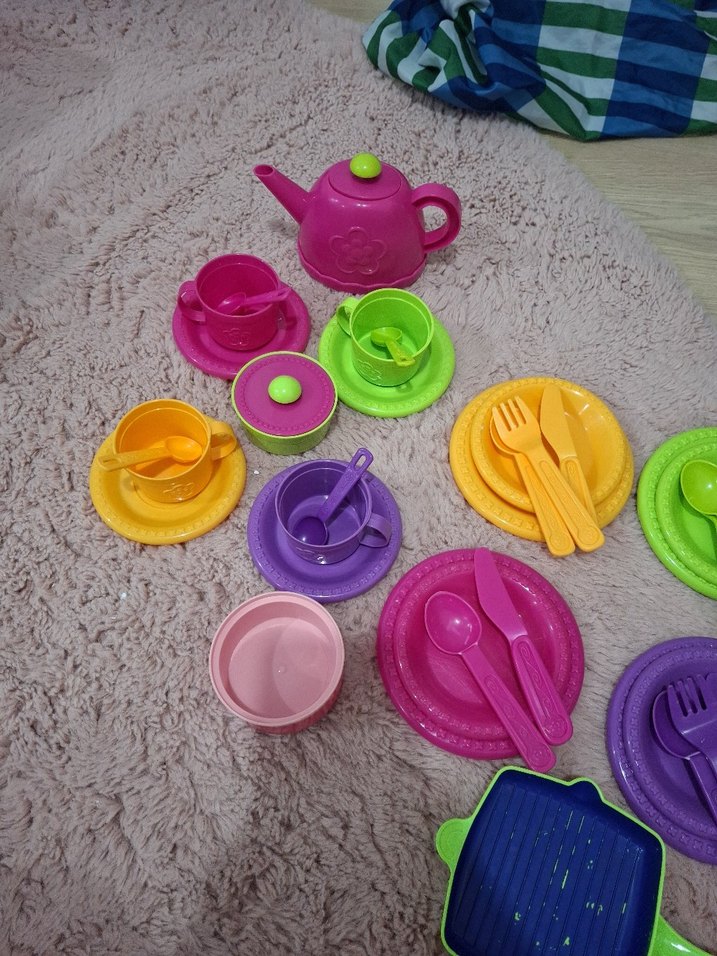 Renkli Çocuk Tabak, Çatal ve Bıçak Seti - Görsel 4