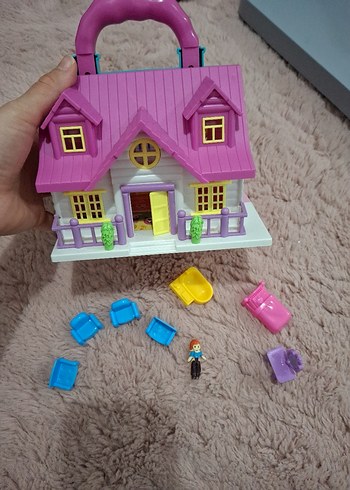 Pastel Renkli Taşınabilir Oyuncak Ev - Görsel 2