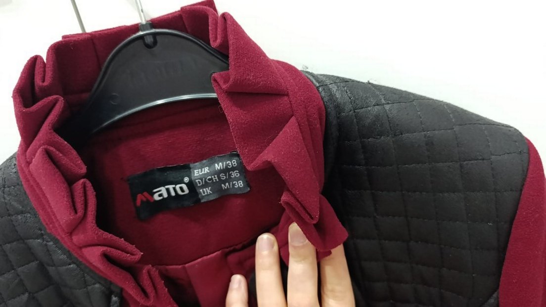 Bordo Deri Detaylı Kemerli Uzun Kadın Kaban - Görsel 3