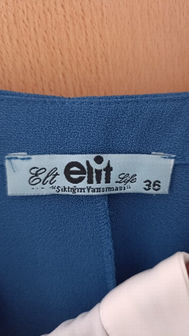 Nakışlı Mavi Uzun Bohem Uzun Yelekli Tunik - Görsel 5