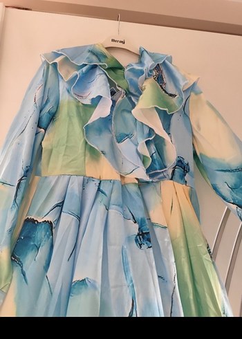 Bohem Çok Renkli Uzun Kollu Uzun Elbise - Görsel 8