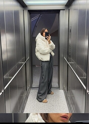 Zara Krem Şişme Mont