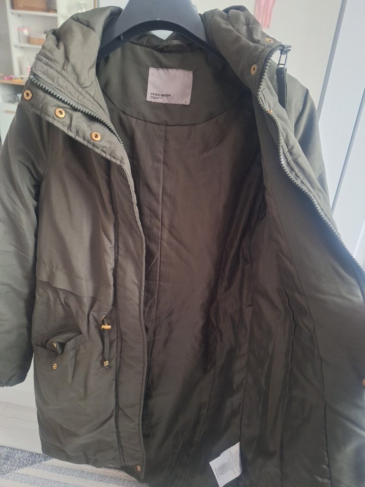 Gri Uzun Kollu Düğmeli Kadın Ceket - Görsel 3