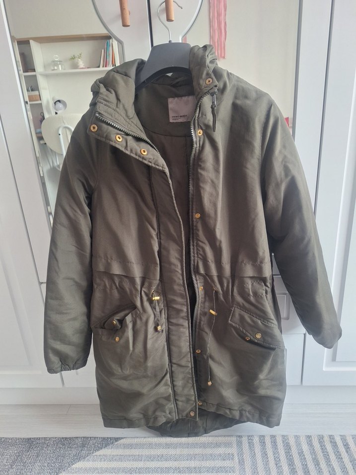 Gri Uzun Kollu Düğmeli Kadın Ceket - Görsel 2