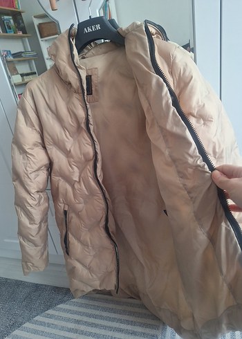 Bej Midi Kadın Kışlık Mont - Görsel 2