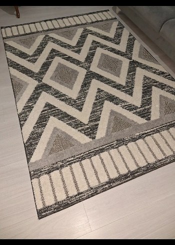 Gri Yılan Desenli Bohem Halı - Görsel 2