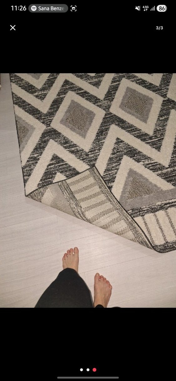 Gri Yılan Desenli Bohem Halı - Görsel 3