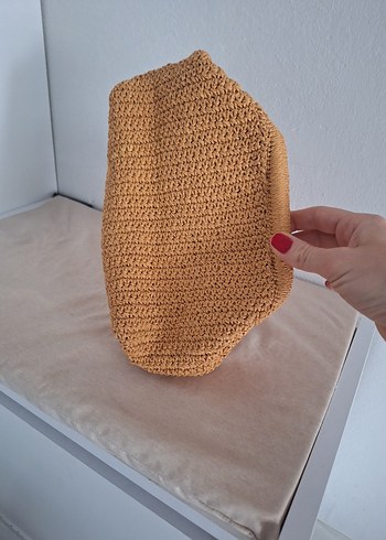 Bej Örgü Kadın Portföy Çanta - Görsel 6