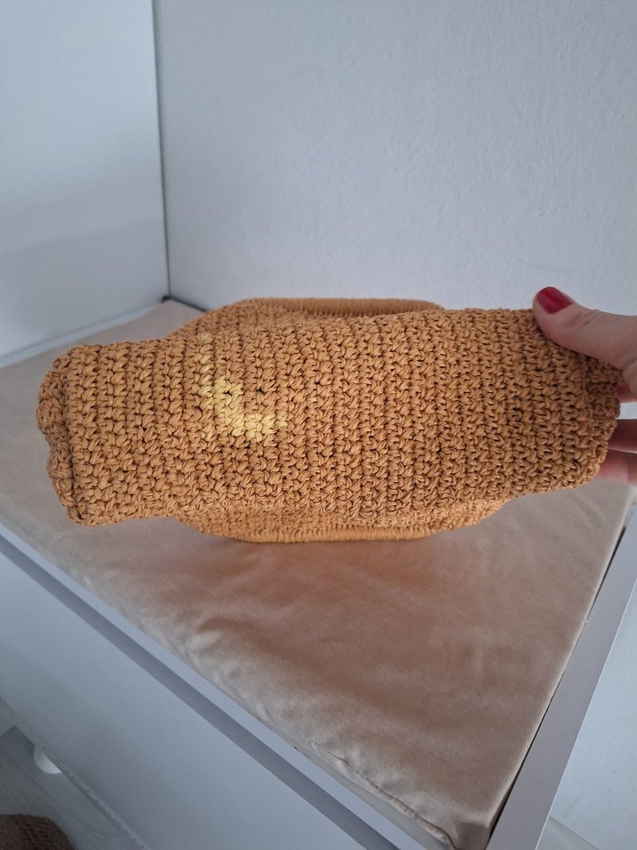 Bej Örgü Kadın Portföy Çanta - Görsel 5