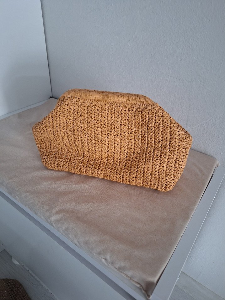 Bej Örgü Kadın Portföy Çanta - Görsel 2